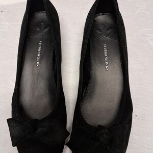 Studio Works Black Suede Bow Flats